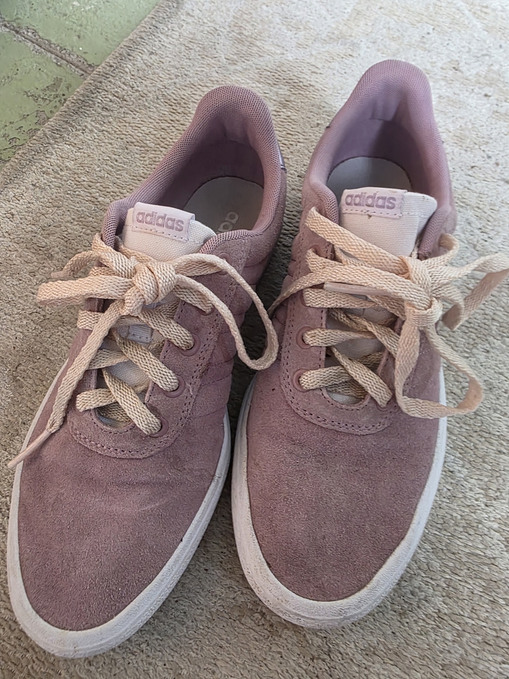 adidas Women's Suede Sneakers in Dusty Pink and Cream